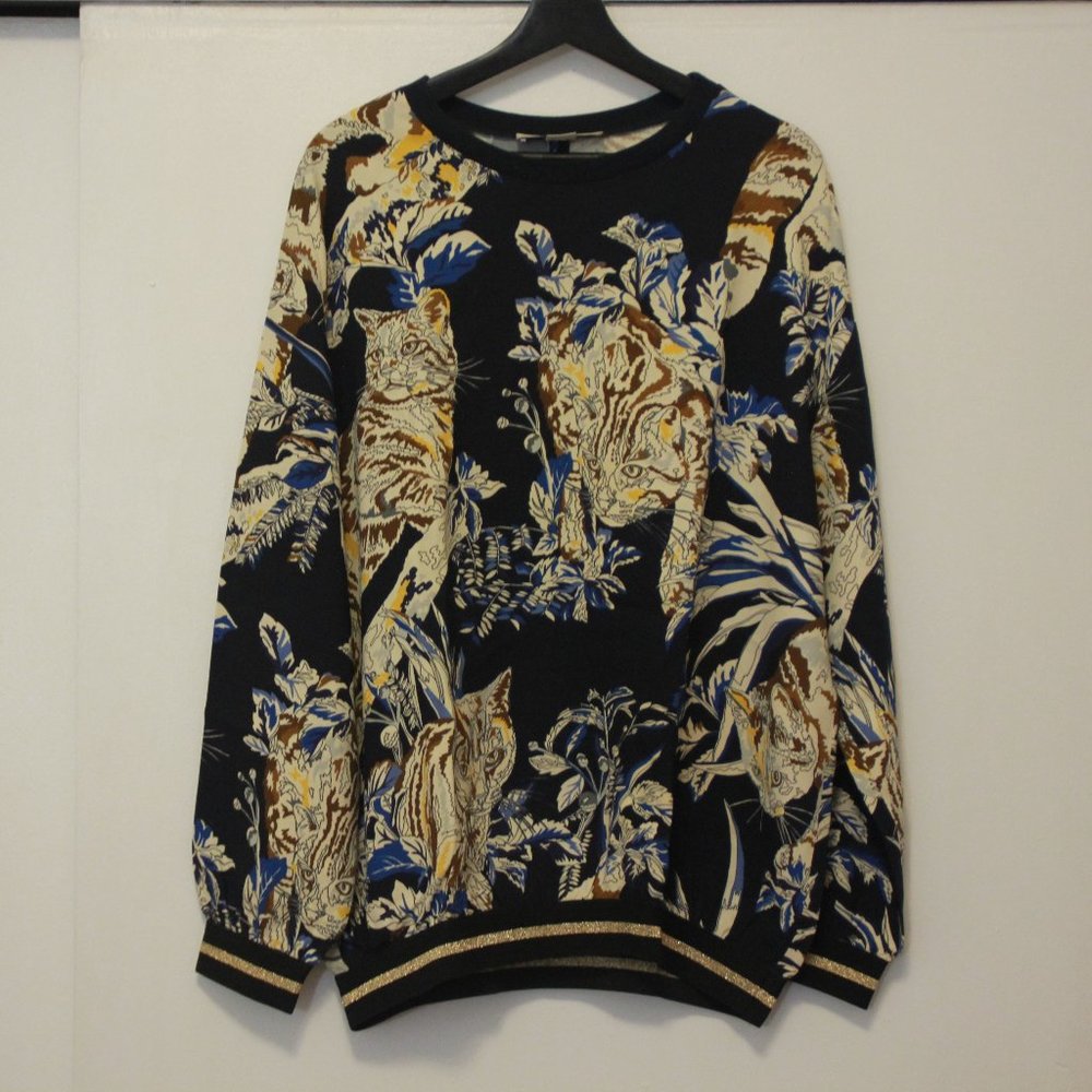 Stella McCartney Blue Tiger Sweater Size 44 (Italian, Women)